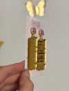 Louie Love Gold Acrylic Louisiana State GameDay LSU Tigers Earrings