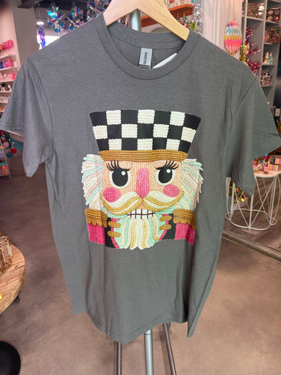 Charcoal Faux Yarn Nutcracker Tee