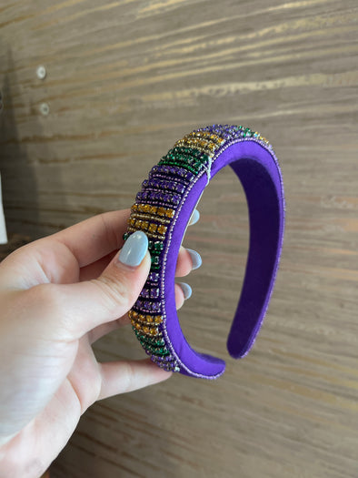 Mardi Gras Bedazzled Headband