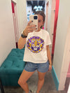 QOS Licensed LSU Mascot Sequin Flower Tee
