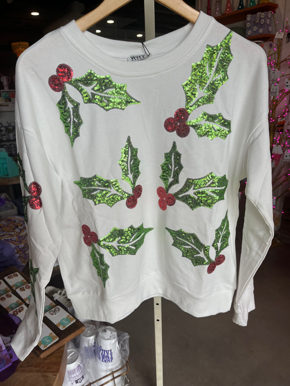 Why Dress White Mistletoe Sweatshirt