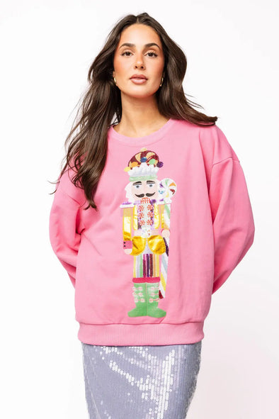 QOS Pink Candyland Nutcracker Sweatshirt