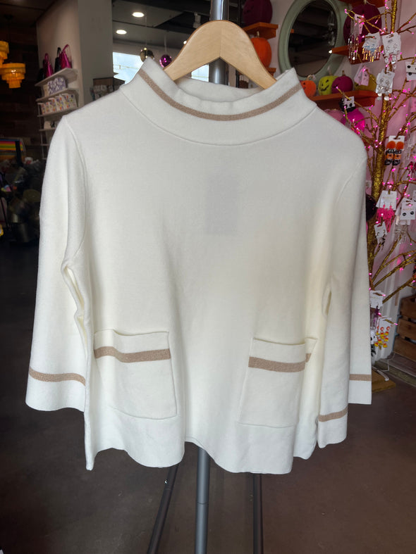 Fate by LFD Cream Mock Neck Sweater