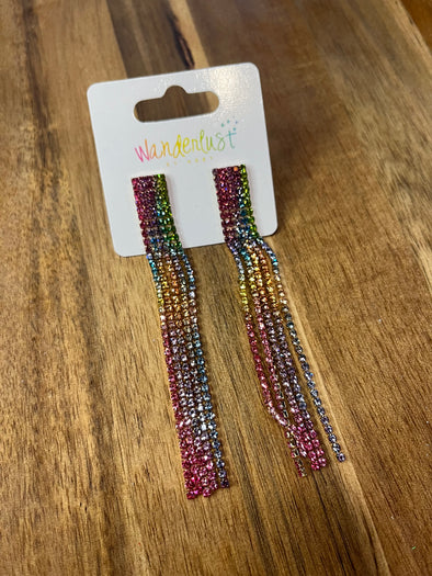 Rainbow Diamond Earring