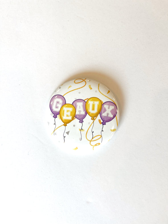 L. Ellis Designs Geaux Ballons Button