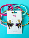 Midnight Confetti Acrylic Scaredy Cat Dangle Earring
