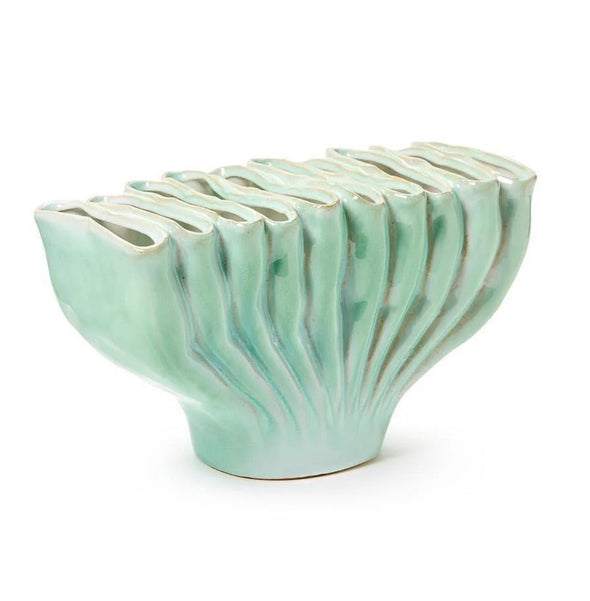 Two's Company Green Ceramic Vase