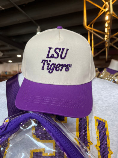 Gameday Social LSU Tigers Script Canvas Trucker Hat