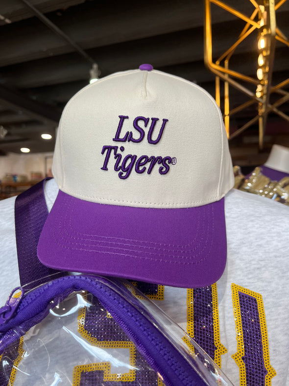 Gameday Social LSU Tigers Script Canvas Trucker Hat