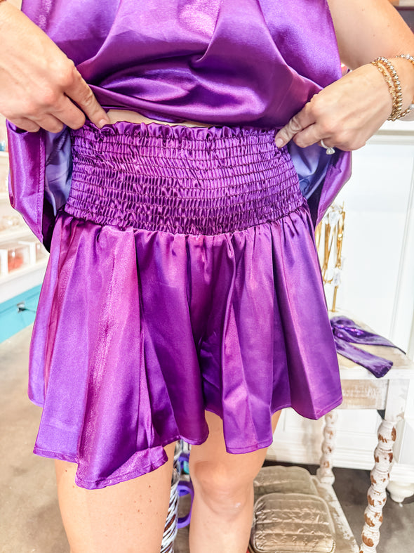 Adrienne Purple Bailee Shorts