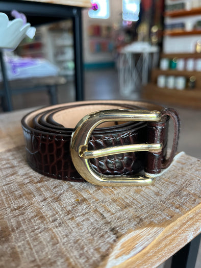 Frnch Paris Marron Glace Textured Belt