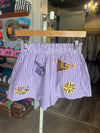 QOS Licensed LSU Mini Icon Striped Shorts