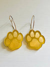 Louie Love Gold Engraved Football Sports Paw Hoop Earrings