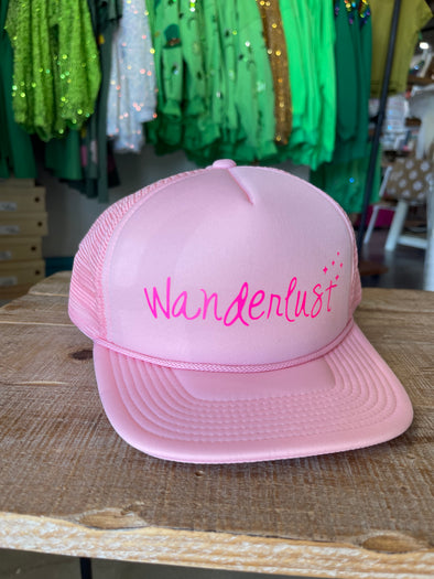 Wanderlust Pink Trucker Hat