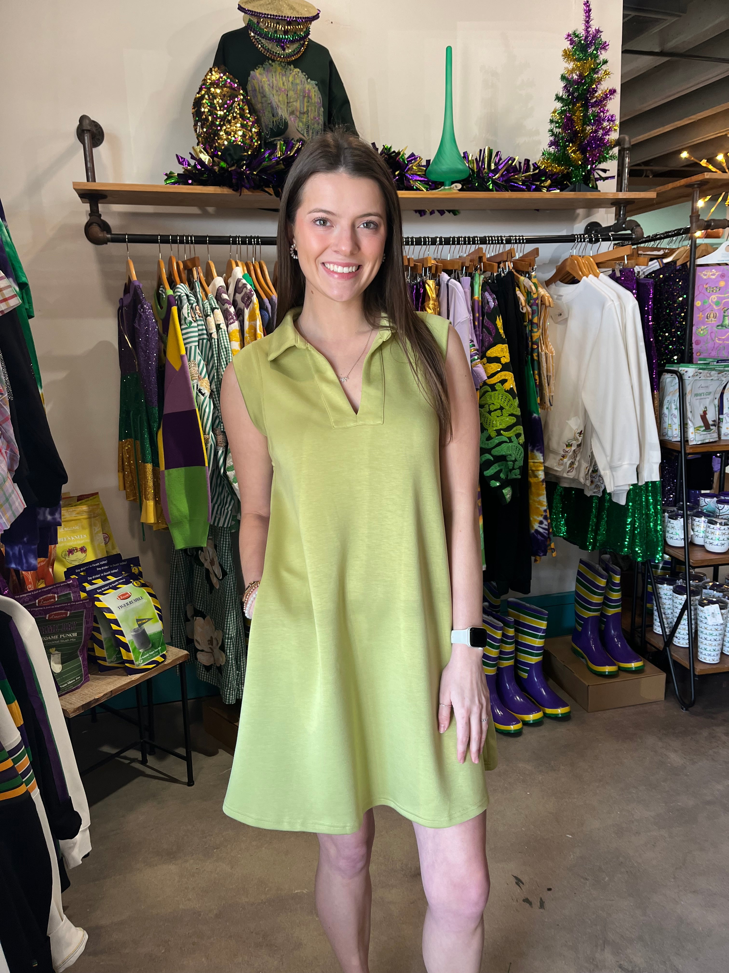 P. Cill Lemon Grass Butter Modal Sleeveless Tennis Dress P. Cill Lemon Grass Butter Modal Sleeveless Tennis Dress