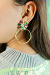 Taylor Shaye Mardi Gras Sequin Sunburst Hoops- Round