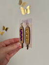 Louie Love Acrylic Gameday LSU Purple Gold Corn Dog Earrings