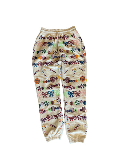 QOS Beige Candy Garland Joggers