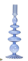 Two's Company Hand-Blown Glass Taper Candlestick Candleholders