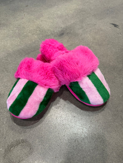 Shiraleah Green Felicity Striped Slippers