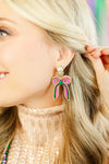 Taylor Shaye Mardi Gras Beaded Bow Drops