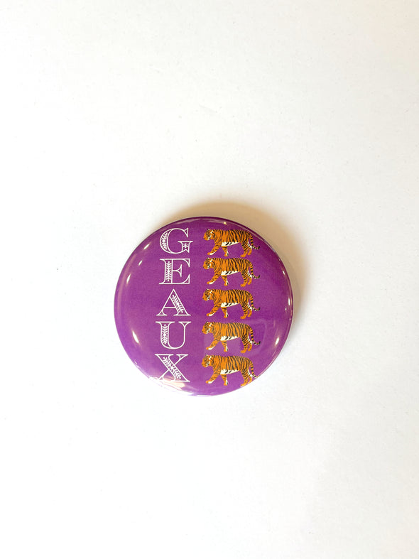 L. Ellis Designs Geaux Tiger Button