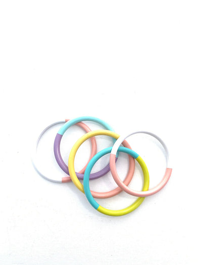 Accessory Jane Colorblock Bangle Set- Pastels