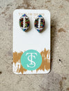 Taylor Shaye Beaded Rainbow Football Studs