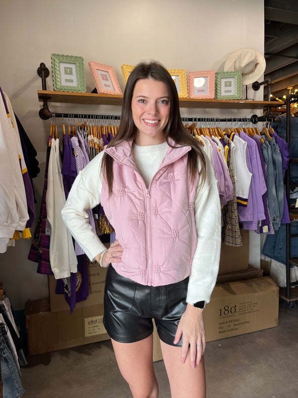 Entro Dusty Rose Puffer Vest