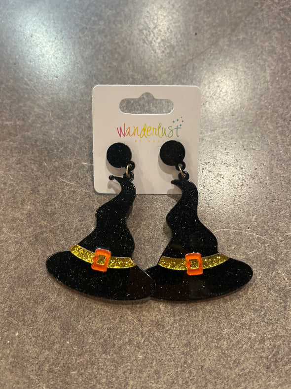 Swirly Witch Hat Earrings