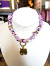 Scarf Necklace with Gold Tiger Head