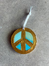 Handmade Gold Peace Sign Ornaments
