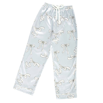 Long Sleeve Blue Bow Pajama Bottoms