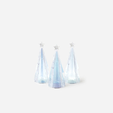 180 Degree Small Faceted Lit Tree