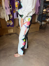 QOS Black and Grey Colorblock Multi Skeleton Pants