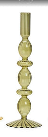 Two's Company Hand-Blown Glass Taper Candlestick Candleholders