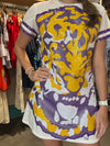 QOS Licensed LSU Oversized Mascot Tee Dress