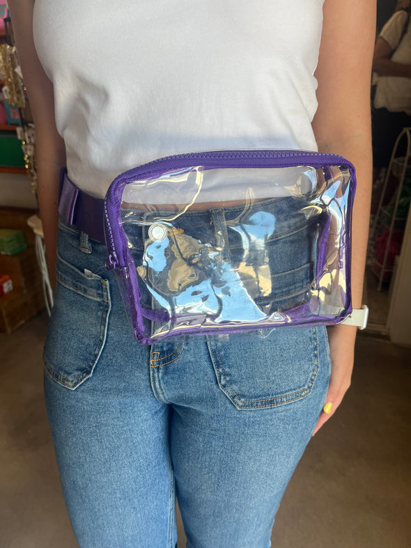 Purple Clear Fanny Pack Stadium Bag