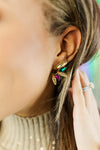 Taylor Shaye Mardi Gras Lynn Drop Earrings