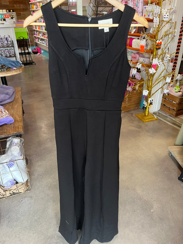 P. Cill Black V-neck Jumpsuit