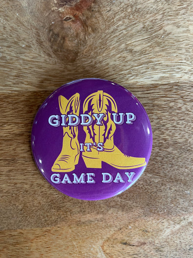 L. Ellis Designs Giddy Up 3" Button