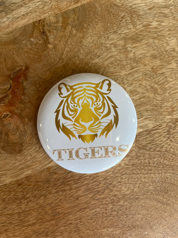 L. Ellis Designs 3" Gold Tiger Head Button