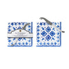 Le Cadeaux Cocktail Napkins & Cheese Knife Set- Moroccan Blue