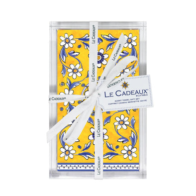 Le Cadeaux Guest Napkins & Acrylic Holder Set- Benidorm