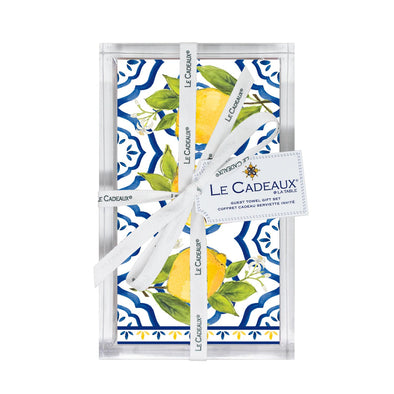 Le Cadeaux Guest Napkins & Acrylic Holder Set- Palermo