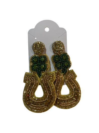 Clover Horseshoe Beaded Earrings