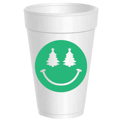 Christmas Smiley Face Styrofoam Cups