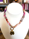 Scarf Necklace with Gold Tiger Head