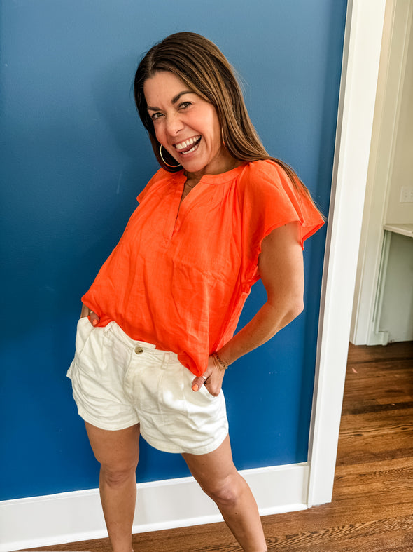 Jacquie the Label Orange Gauze Top