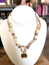 Scarf Necklace with Gold Tiger Head